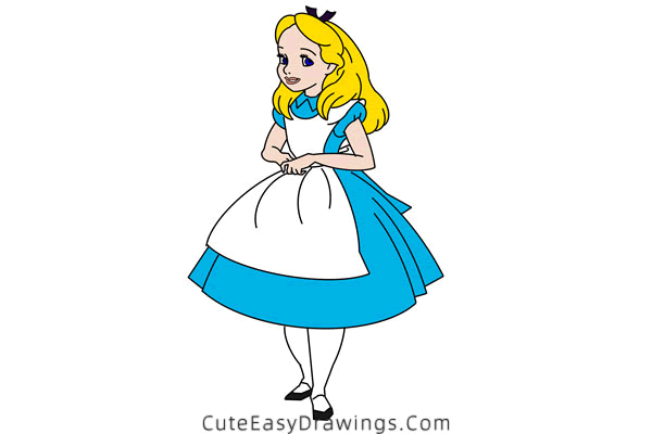 how to draw alice - www.cuteeasydrawings.com