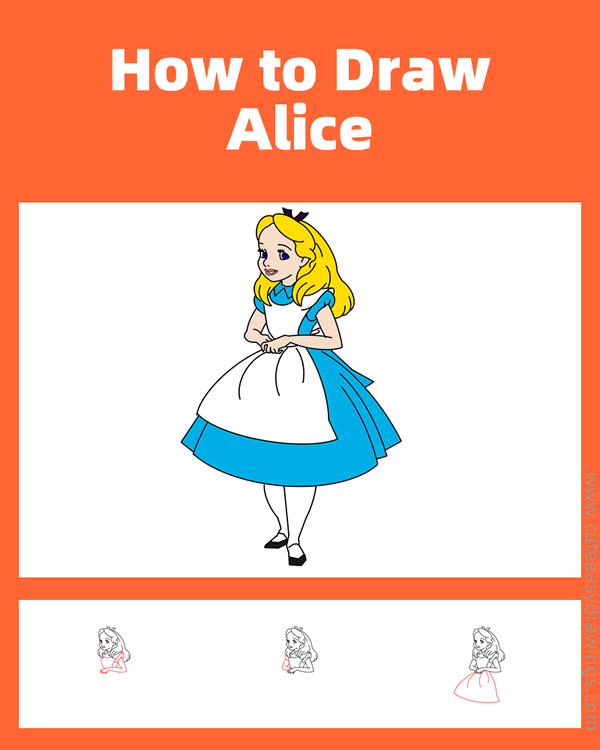 how to draw alice - www.cuteeasydrawings.com