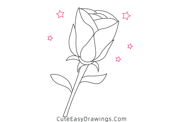 how to draw a rose - www.cuteeasydrawings.com