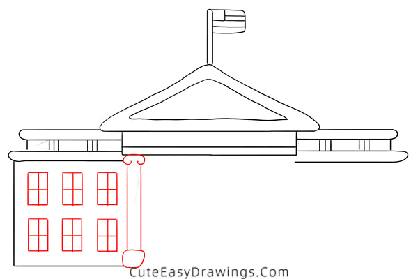 how to draw the white house easy - www.cuteeasydrawings.com