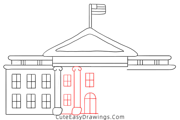 how to draw the white house easy - www.cuteeasydrawings.com