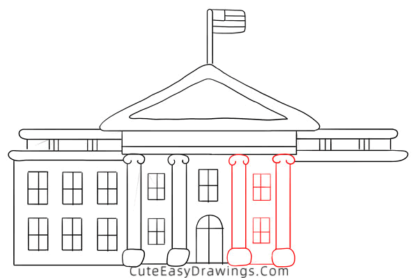 how to draw the white house easy - www.cuteeasydrawings.com