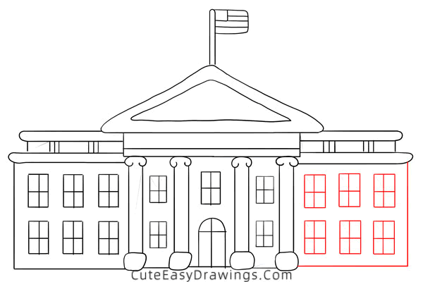 how to draw the white house easy - www.cuteeasydrawings.com