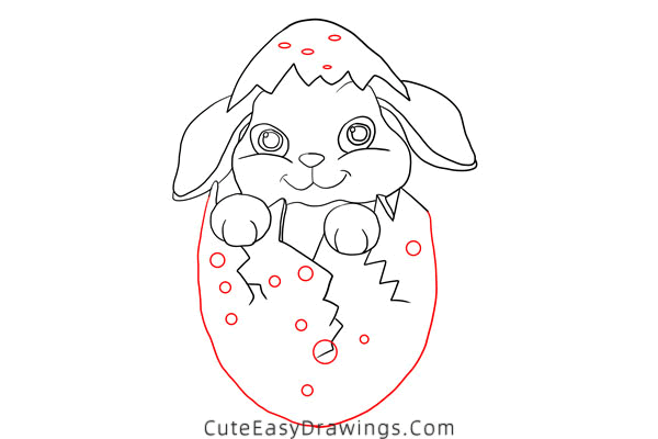 how to draw an easter bunny - www.cuteeasydrawings.com