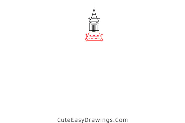 how to draw big ben - www.cuteeasydrawings.com