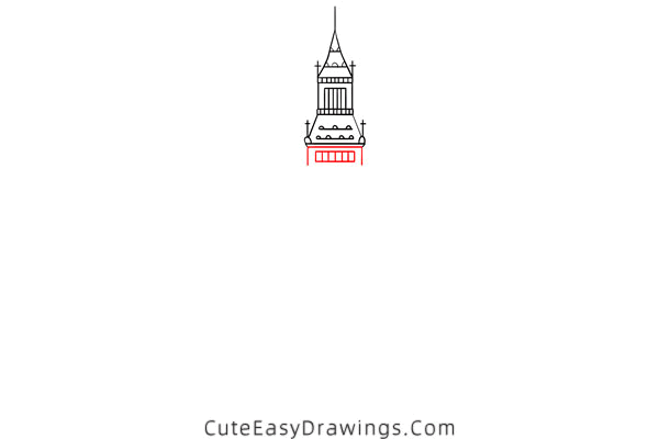 how to draw big ben - www.cuteeasydrawings.com