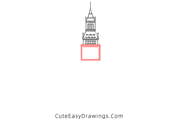 how to draw big ben - www.cuteeasydrawings.com