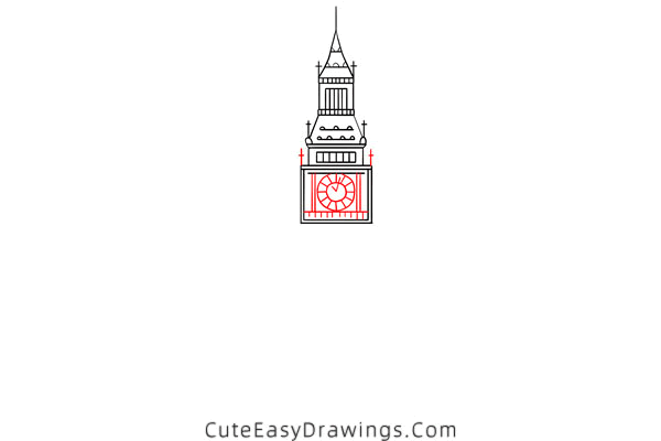 how to draw big ben - www.cuteeasydrawings.com