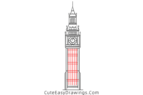 how to draw big ben - www.cuteeasydrawings.com