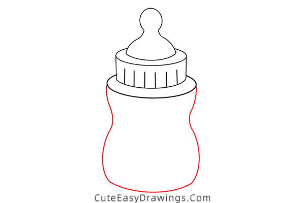 how to draw a baby bottle - www.cuteeasydrawings.com