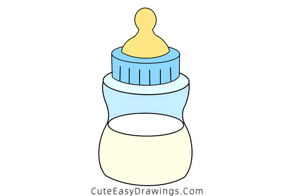 how to draw a baby bottle - www.cuteeasydrawings.com