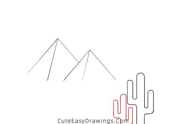 how to draw desert pyramids - www.cuteeasydrawings.com