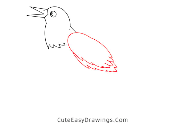 how to draw a raven bird - www.cuteeasydrawings.com