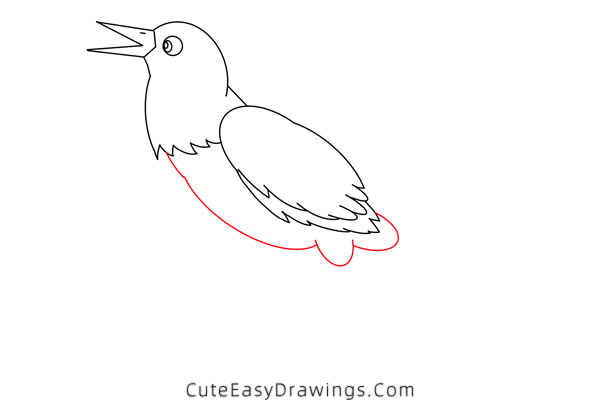 how to draw a raven bird - www.cuteeasydrawings.com