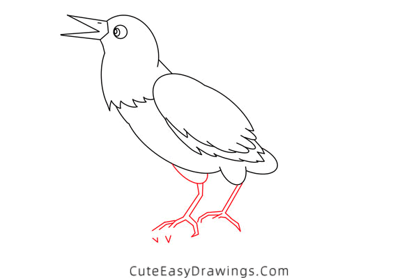 how to draw a raven bird - www.cuteeasydrawings.com