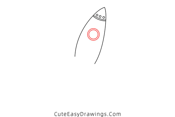 how to draw a rocket ship - www.cuteeasydrawings.com