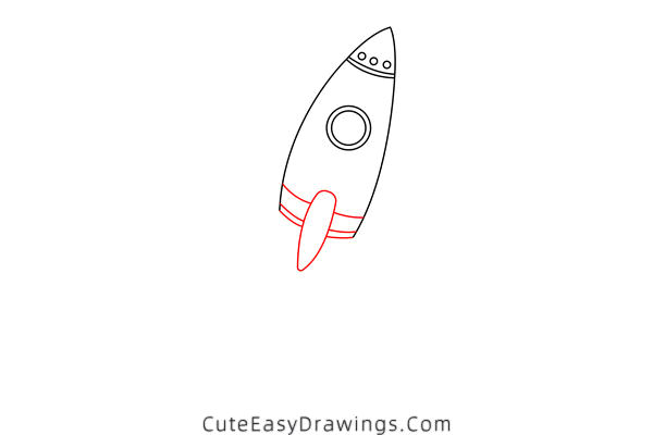 how to draw a rocket ship - www.cuteeasydrawings.com