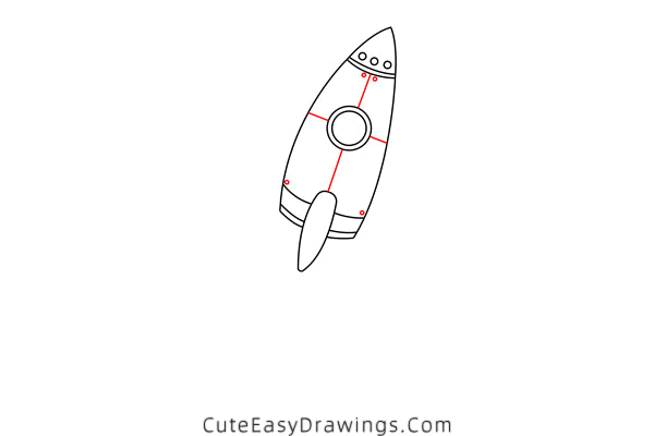 how to draw a rocket ship - www.cuteeasydrawings.com