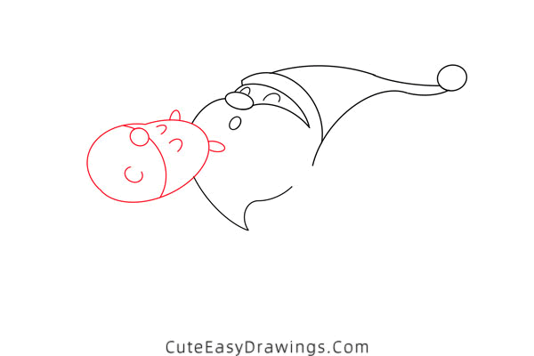 how to draw santa claus and rudolph - www.cuteeasydrawings.com