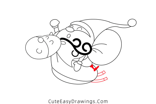 how to draw santa claus and rudolph - www.cuteeasydrawings.com