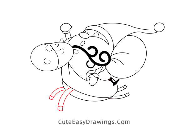 how to draw santa claus and rudolph - www.cuteeasydrawings.com