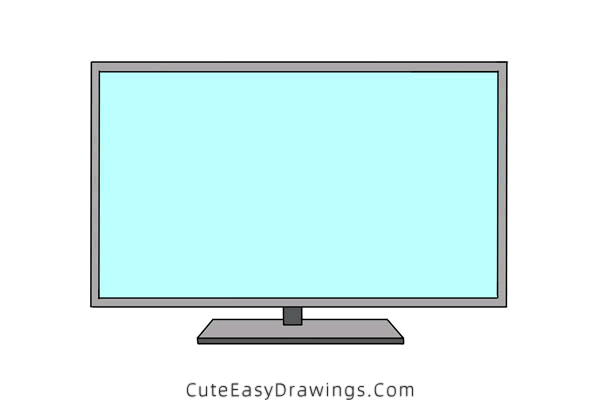 how to draw a computer monitor - www.cuteeasydrawings.com