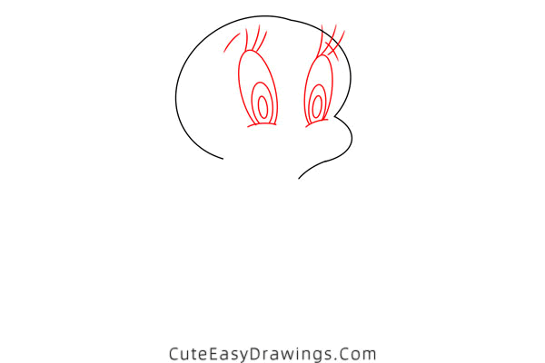 how to draw tweety bird - www.cuteeasydrawings.com