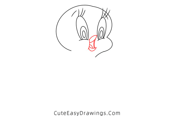 how to draw tweety bird - www.cuteeasydrawings.com