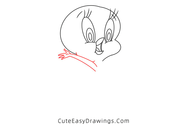 how to draw tweety bird - www.cuteeasydrawings.com