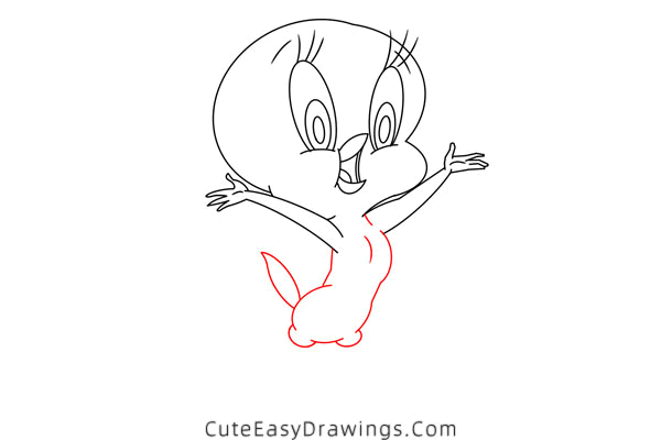 how to draw tweety bird - www.cuteeasydrawings.com