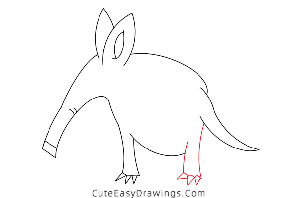 how to draw an aardvark - www.cuteeasydrawings.com