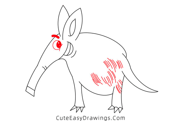 how to draw an aardvark - www.cuteeasydrawings.com