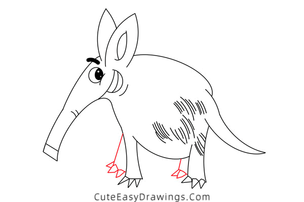 how to draw an aardvark - www.cuteeasydrawings.com