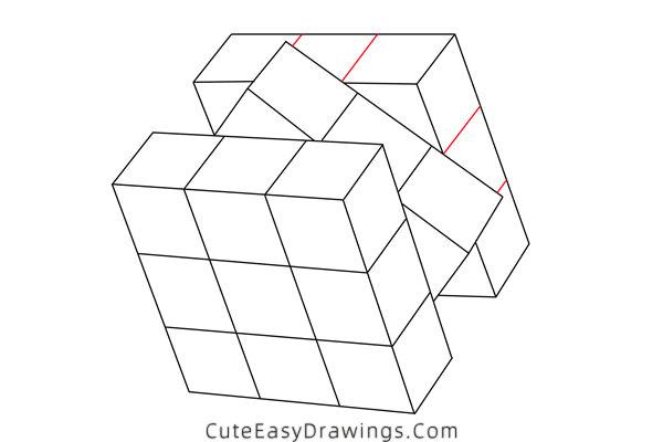 how to draw a rubiks cube - www.cuteeasydrawings.com