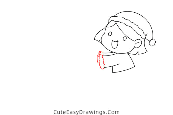 how to draw a girl rolling a snowball - www.cuteeasydrawings.com