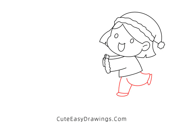 how to draw a girl rolling a snowball - www.cuteeasydrawings.com