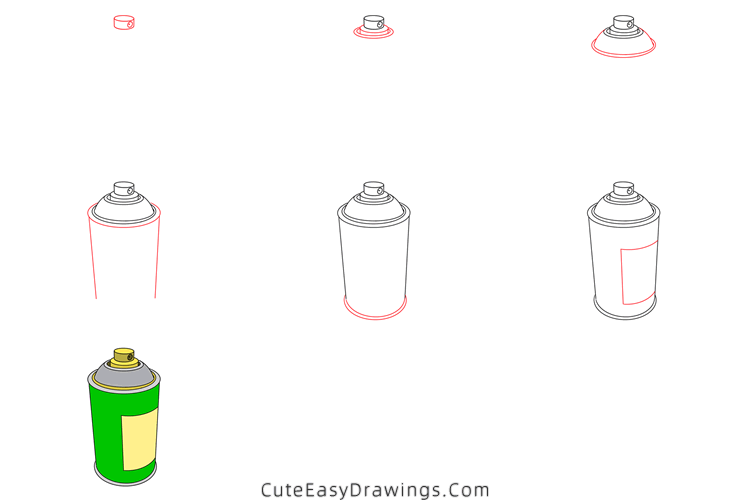 How to Draw a Spray Can Step by Step Cute Easy Drawings
