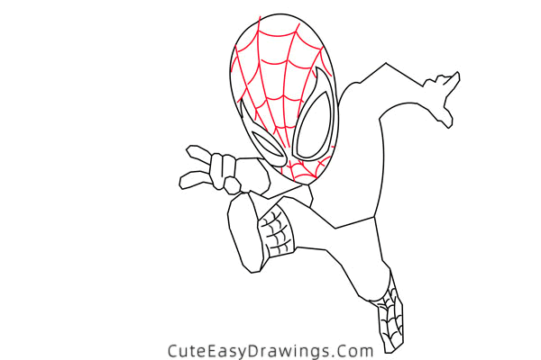 how to draw spider man - www.cuteeasydrawings.com