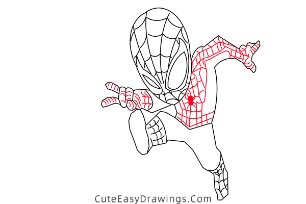 how to draw spider man - www.cuteeasydrawings.com