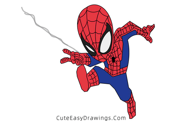 how to draw spider man - www.cuteeasydrawings.com