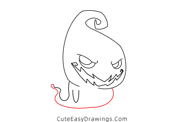 how to draw a halloween ghost - www.cuteeasydrawings.com