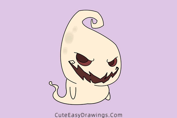 how to draw a halloween ghost - www.cuteeasydrawings.com