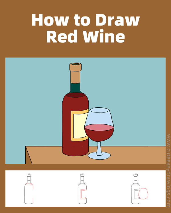 how to draw red wine - www.cuteeasydrawings.com