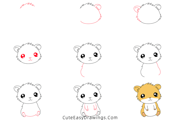 how to draw a cute gerbil - www.cuteeasydrawings.com