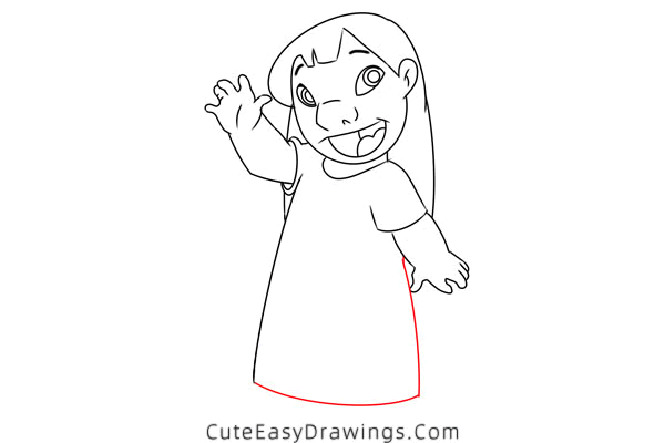 how to draw lilo pelekai - www.cuteeasydrawings.com