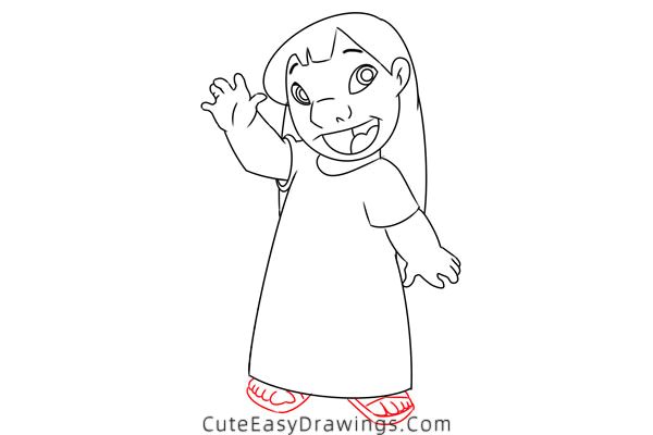 how to draw lilo pelekai - www.cuteeasydrawings.com