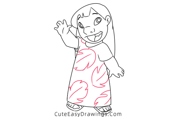 how to draw lilo pelekai - www.cuteeasydrawings.com