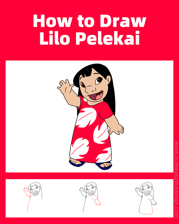 how to draw lilo pelekai - www.cuteeasydrawings.com