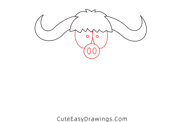 how to draw a cartoon yak - www.cuteeasydrawings.com