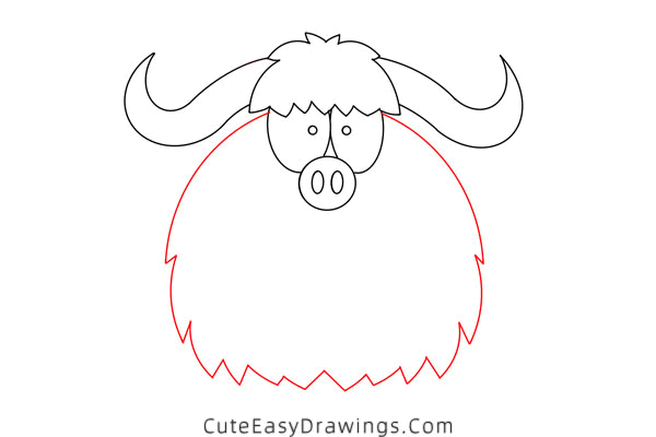 how to draw a cartoon yak - www.cuteeasydrawings.com